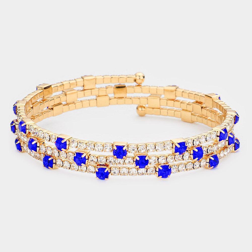 Gold Rhinestone Coil Evening Bracelet - Jewelry Store by Erik Rayo