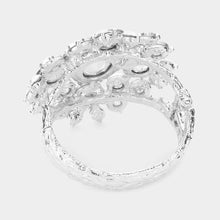 Load image into Gallery viewer, Glass Crystal Floral Hinged Evening Bracelet
