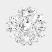 Load image into Gallery viewer, Glass Crystal Floral Hinged Evening Bracelet
