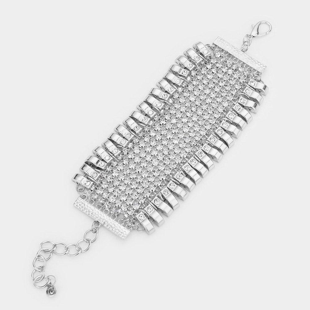 Rhinestone Embellished Evening Bracelet - Jewelry Store by Erik Rayo