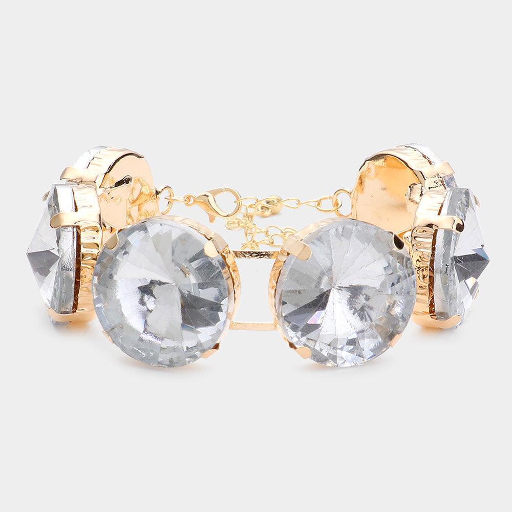 Gold Round Stone Evening Bracelet - Jewelry Store by Erik Rayo