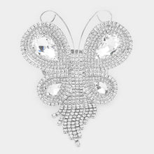 Load image into Gallery viewer, Silver Rhinestone Embellished Butterfly Evening Bracelet
