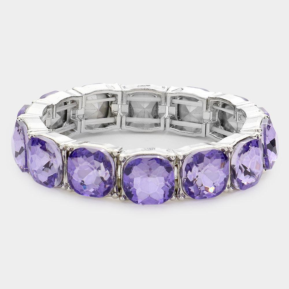 Cushion Square Stone Stretch Evening Bracelet - Jewelry Store by Erik Rayo