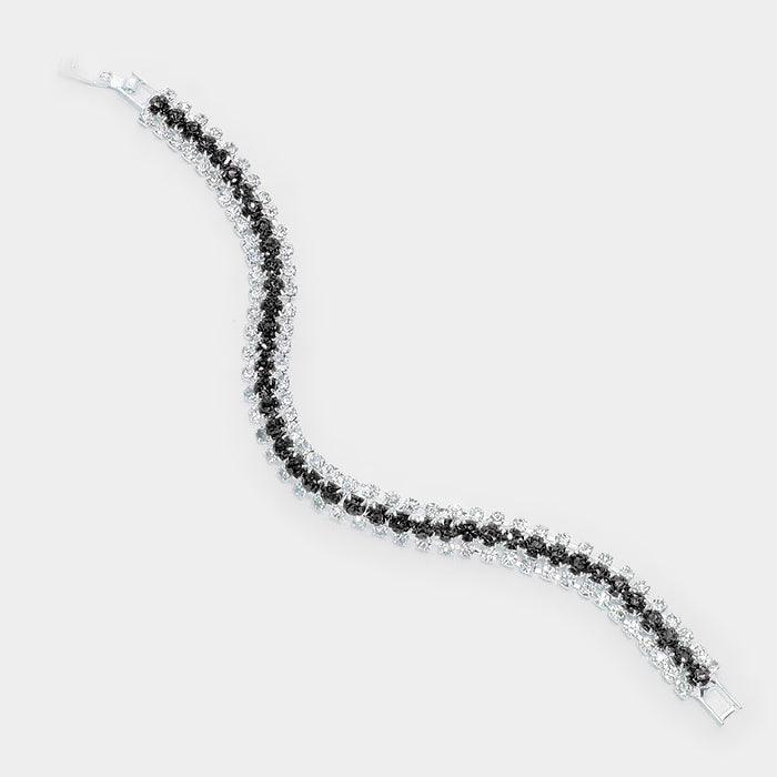 Silver Crystal Rhinestone Evening Bracelet - Jewelry Store by Erik Rayo