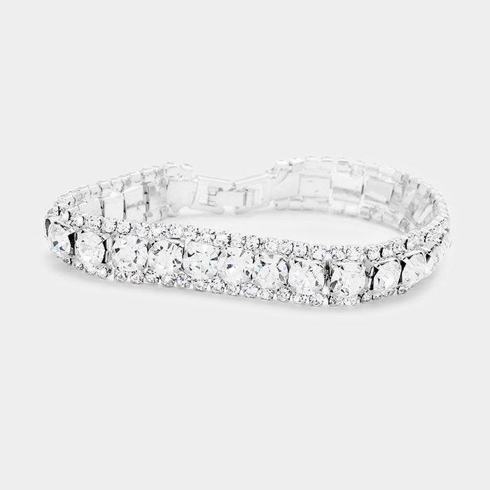 Silver Crystal rhinestone evening bracelet
Marquise Crystal Rhinestone Trim Evening Bracelet - Jewelry Store by Erik Rayo