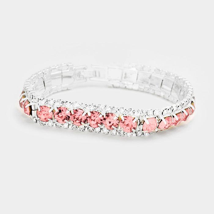 Silver Crystal rhinestone evening bracelet