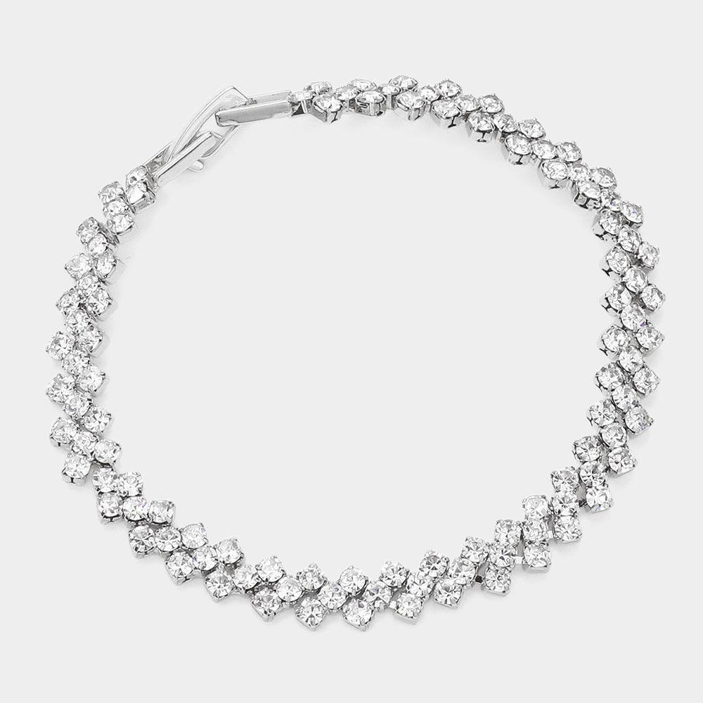 Round Rhinestone Pave Evening Bracelet - Jewelry Store by Erik Rayo