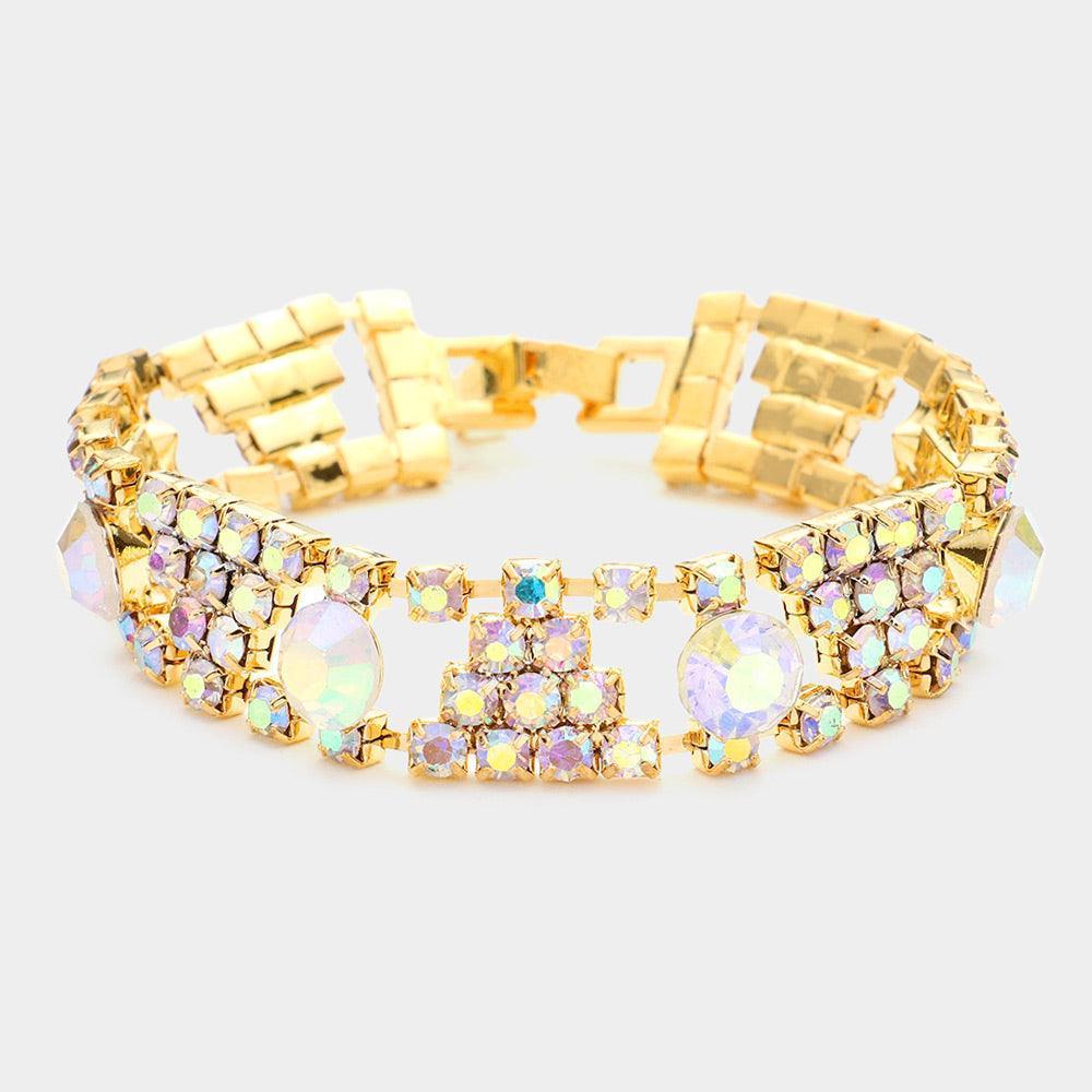 Gold Rhinestone Evening Bracelet - Jewelry Store by Erik Rayo
