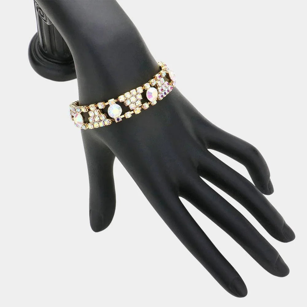 Gold Rhinestone Evening Bracelet - Jewelry Store by Erik Rayo