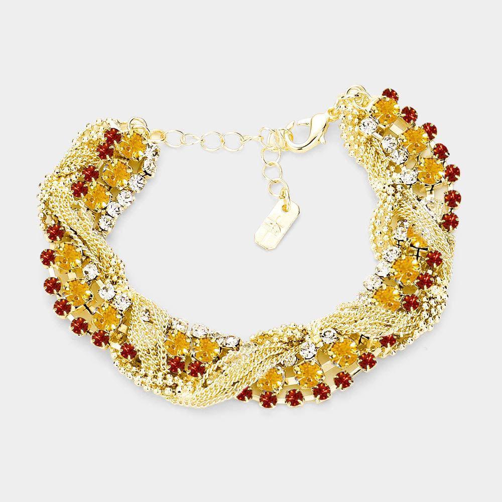 Tangled Chain Crystal Rhinestone Evening Bracelet - Jewelry Store by Erik Rayo