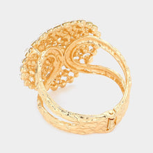 Load image into Gallery viewer, Gold Bubble Stone Cluster Round Hinged Bracelet
