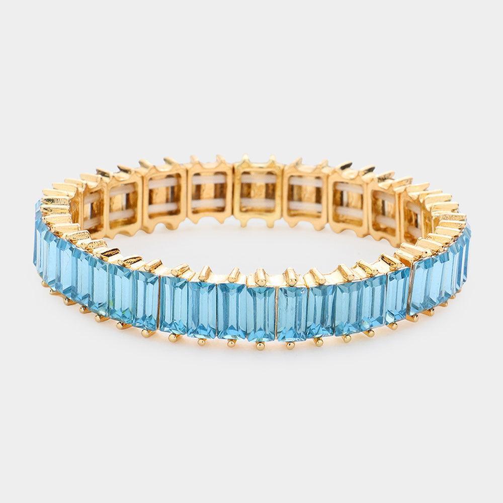 Baguette Stone Stretch Evening Bracelet - Jewelry Store by Erik Rayo