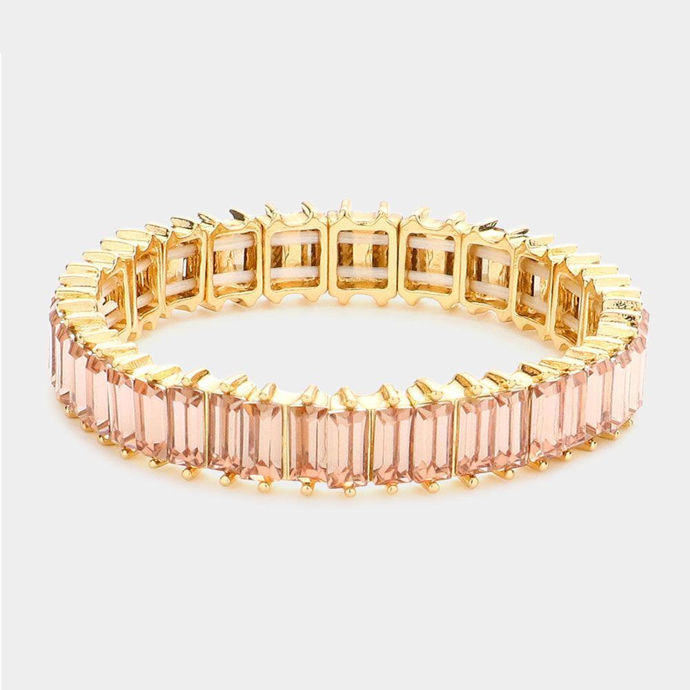 Baguette Stone Stretch Evening Bracelet - Jewelry Store by Erik Rayo
