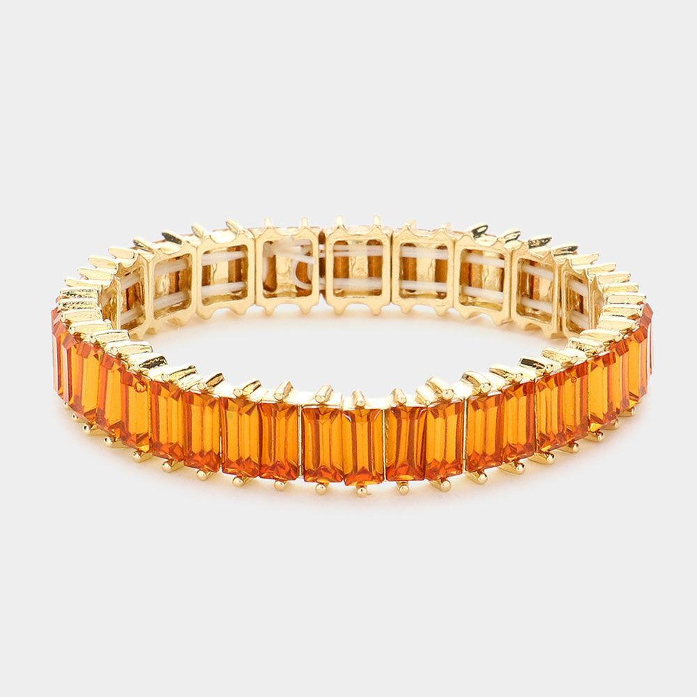 Baguette Stone Stretch Evening Bracelet - Jewelry Store by Erik Rayo