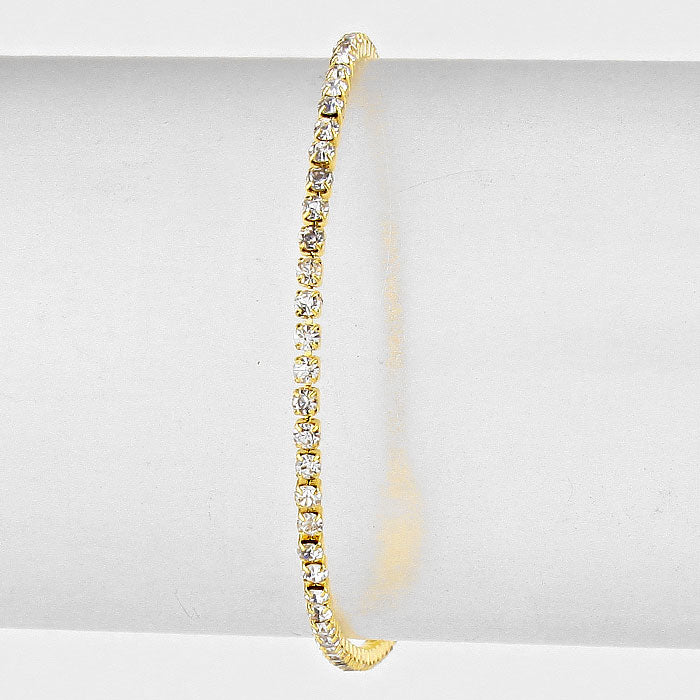 Gold Rhinestone Evening Bracelet