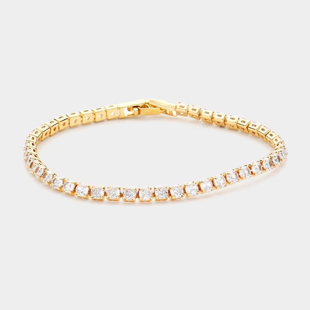 Gold Round CZ Tennis Evening Bracelet - Jewelry Store by Erik Rayo