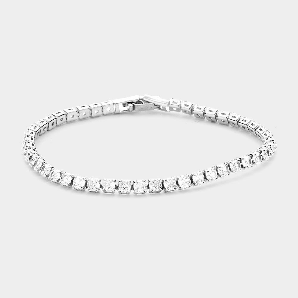 Silver Round CZ Tennis Evening Bracelet - Jewelry Store by Erik Rayo
