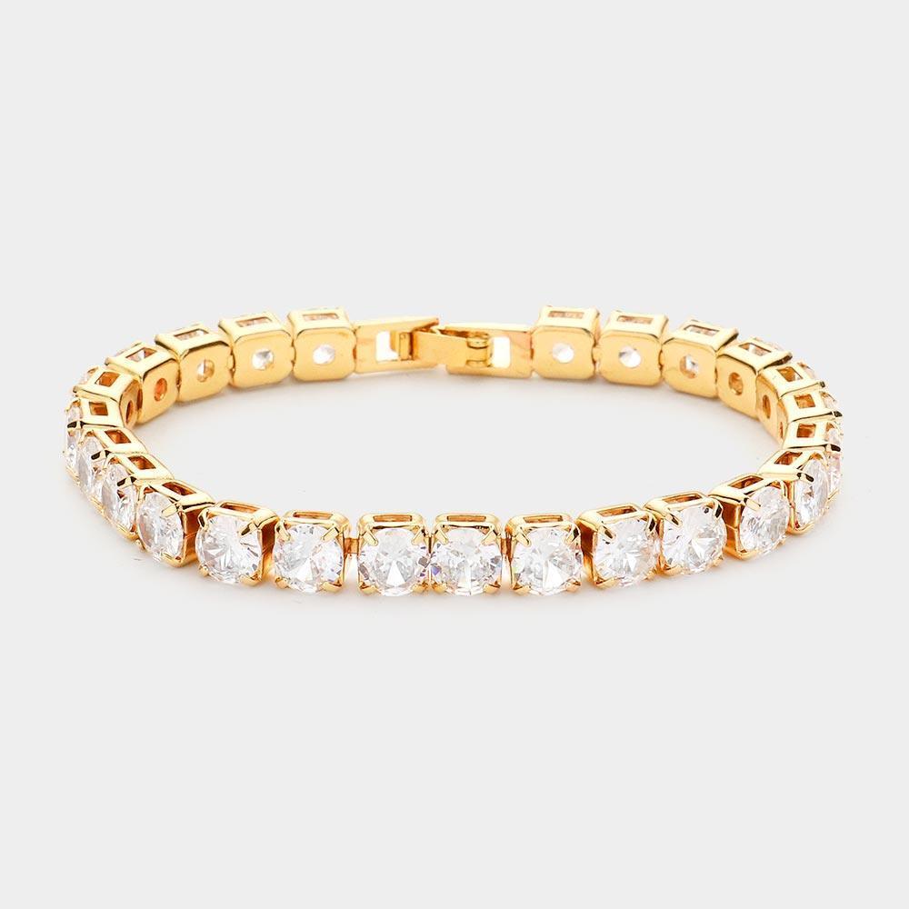 Gold Round CZ Evening Bracelet - Jewelry Store by Erik Rayo