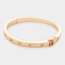 Load image into Gallery viewer, Gold Round Stone Embellished Bangle Evening Bracelet
