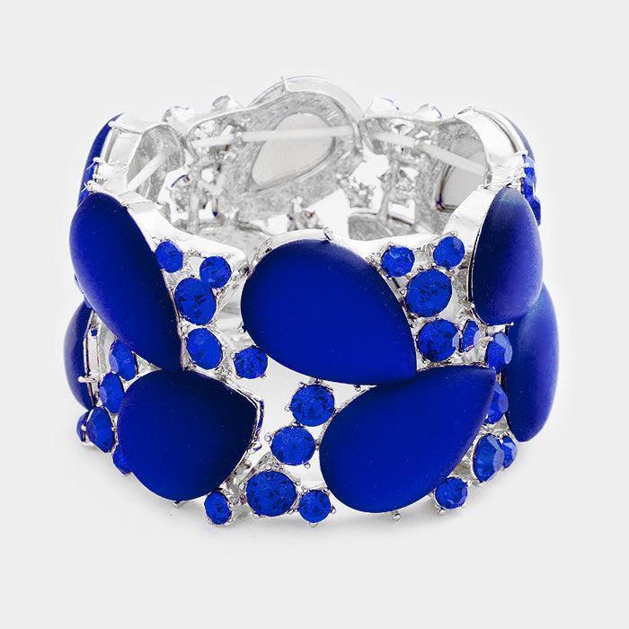 Marquise Accented Cloudy Teardrop Stone Stretch Bracelet - Jewelry Store by Erik Rayo