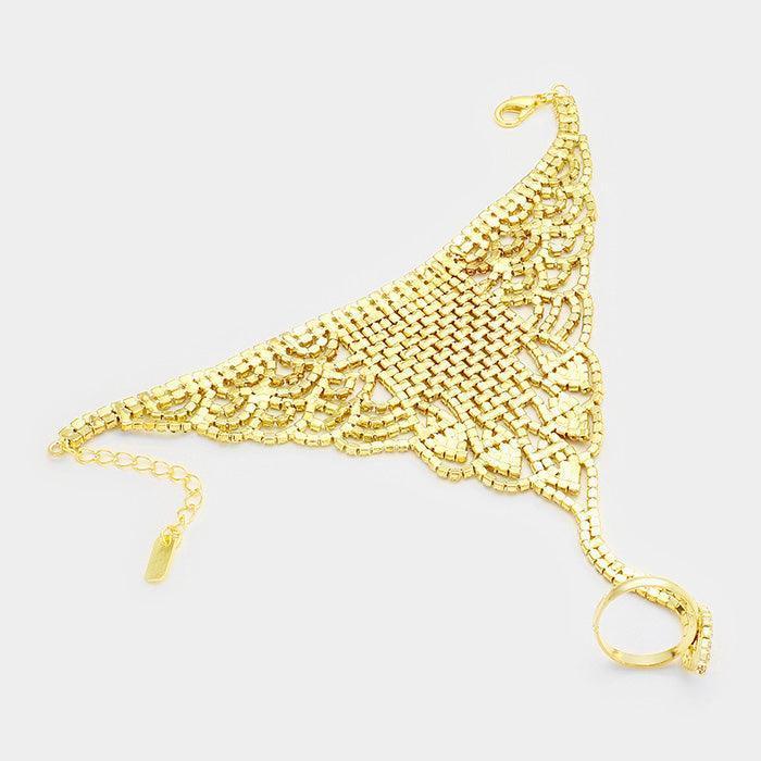 Marquise Crystal Rhinestone Net Hand Chain Bracelet - Jewelry Store by Erik Rayo