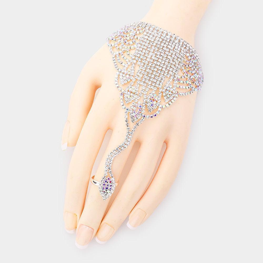 Marquise Crystal Rhinestone Net Hand Chain Bracelet - Jewelry Store by Erik Rayo