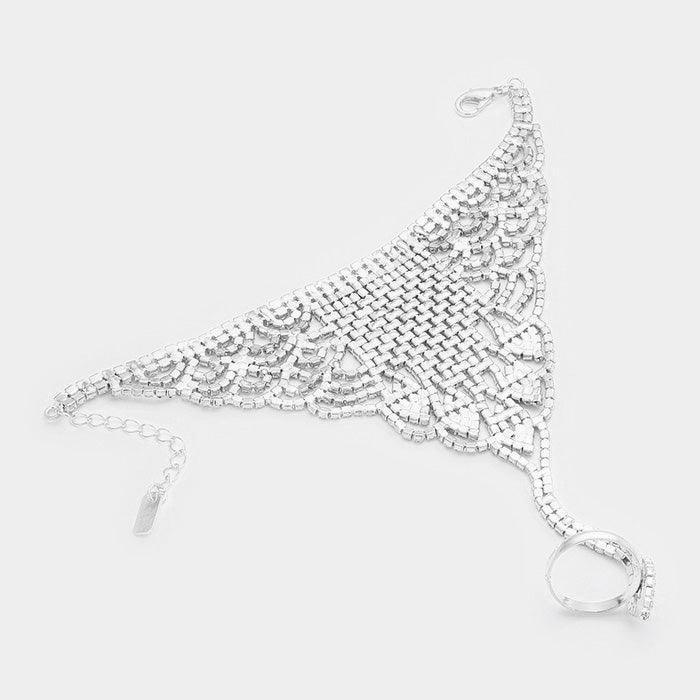 Marquise Crystal Rhinestone Net Hand Chain Bracelet - Jewelry Store by Erik Rayo