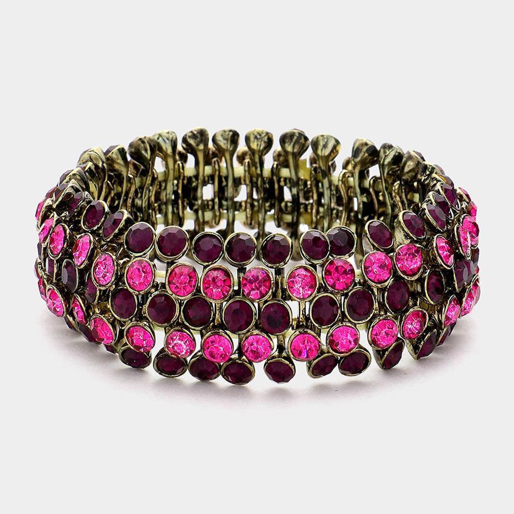 Amethyst Bubble Stone Stretch Evening Bracelet - Jewelry Store by Erik Rayo