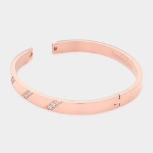 Load image into Gallery viewer, Rose Gold CZ Embellished Stainless Steel Bangle Evening Bracelet
