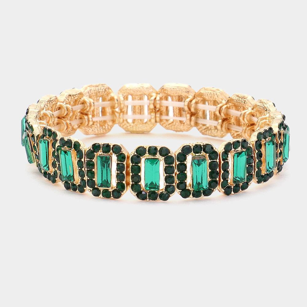 Emerald Cut Crystal Rhinestone Pave Evening Bracelet - Jewelry Store by Erik Rayo