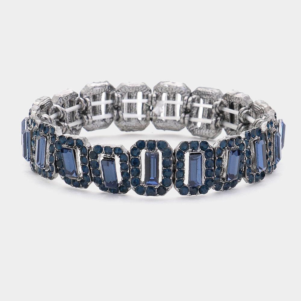 Emerald Cut Crystal Rhinestone Pave Evening Bracelet - Jewelry Store by Erik Rayo