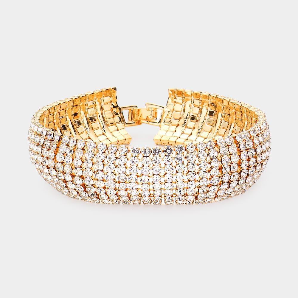 8Rows Rhinestone Pave Evening Bracelet - Jewelry Store by Erik Rayo