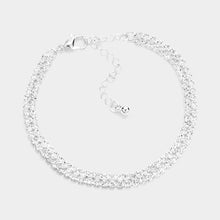 Load image into Gallery viewer, 2 Row CZ Stone Embellished Tennis Evening Bracelet
