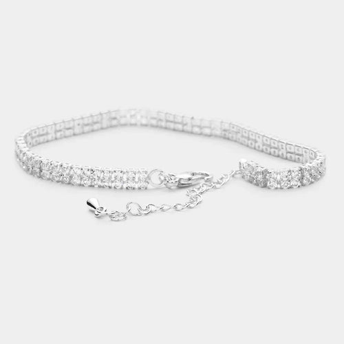 2 Row CZ Stone Embellished Tennis Evening Bracelet - Jewelry Store by Erik Rayo