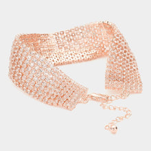 Load image into Gallery viewer, Rose Gold CZ Stone Pave Evening Bracelet
