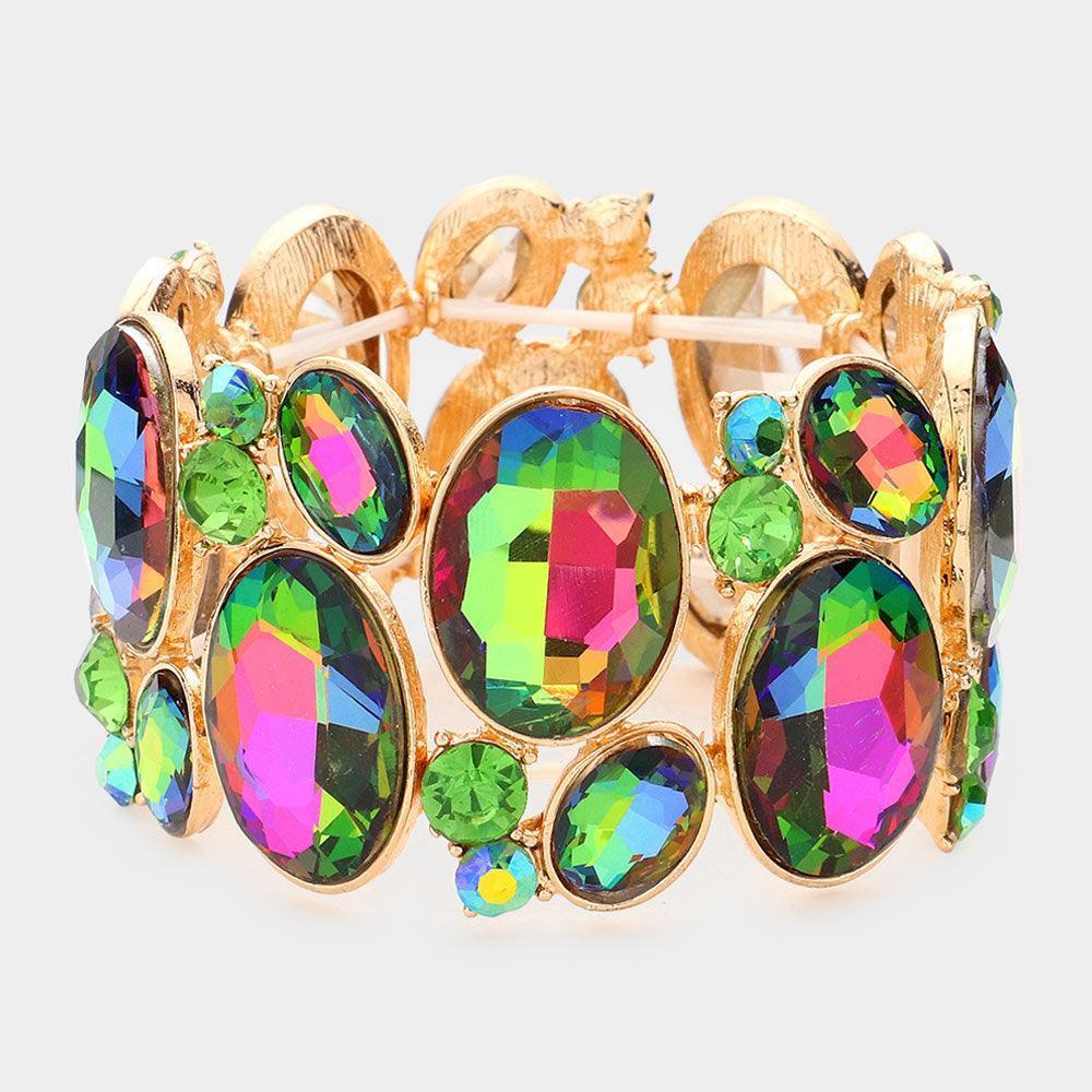Oval Crystal Rhinestone Stretch Bracelet - Jewelry Store by Erik Rayo