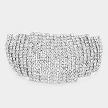 Load image into Gallery viewer, Silver Rhinestone Pave Evening Bracelet
