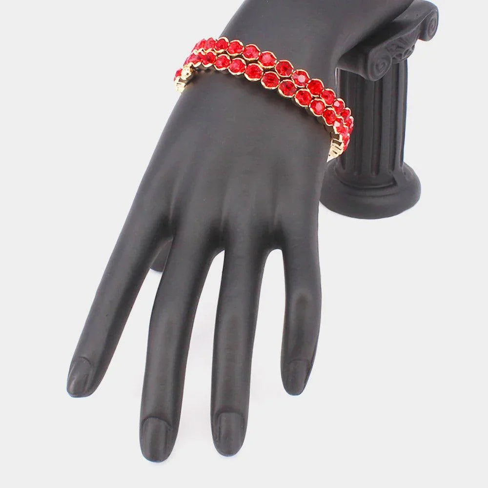 Crystal Rhinestone Bezel Adjustable Evening Bracelet - Jewelry Store by Erik Rayo