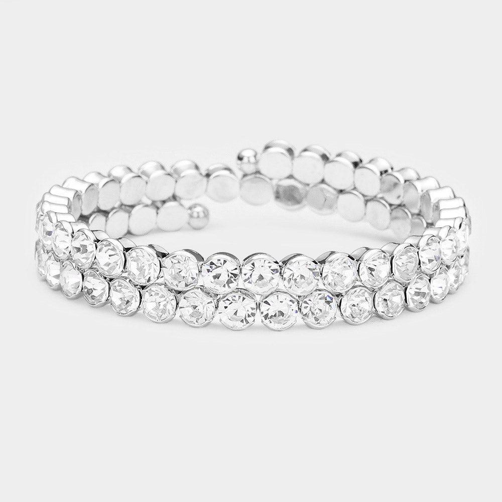 Crystal Rhinestone Bezel Adjustable Evening Bracelet - Jewelry Store by Erik Rayo