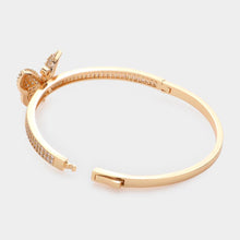 Load image into Gallery viewer, Gold Butterfly Accented Bangle Evening Bracelet
