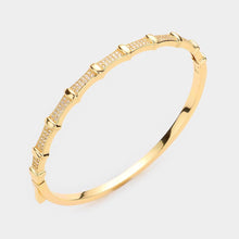 Load image into Gallery viewer, Gold Rhinestone Embellished Bangle Evening Bracelet
