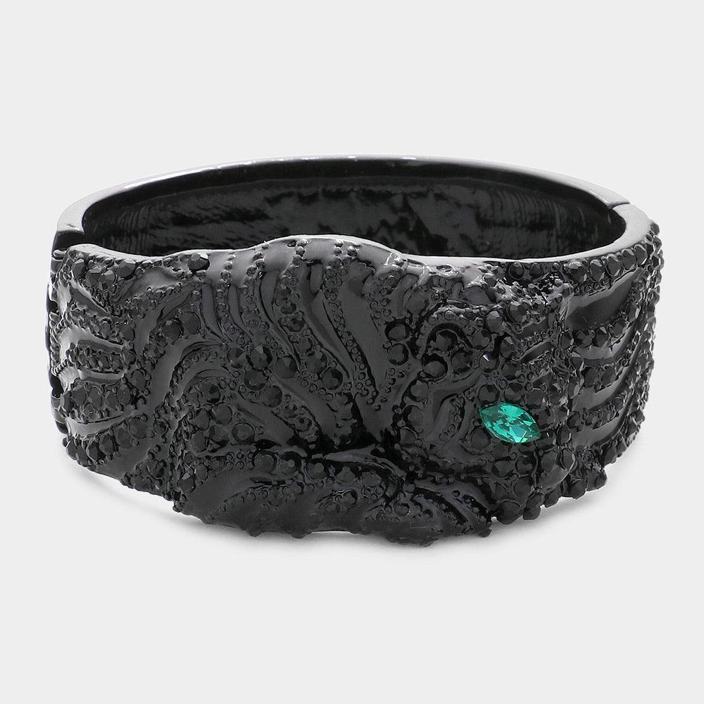 Black Tiger Eye Evening Hinged Bracelet - Jewelry Store by Erik Rayo