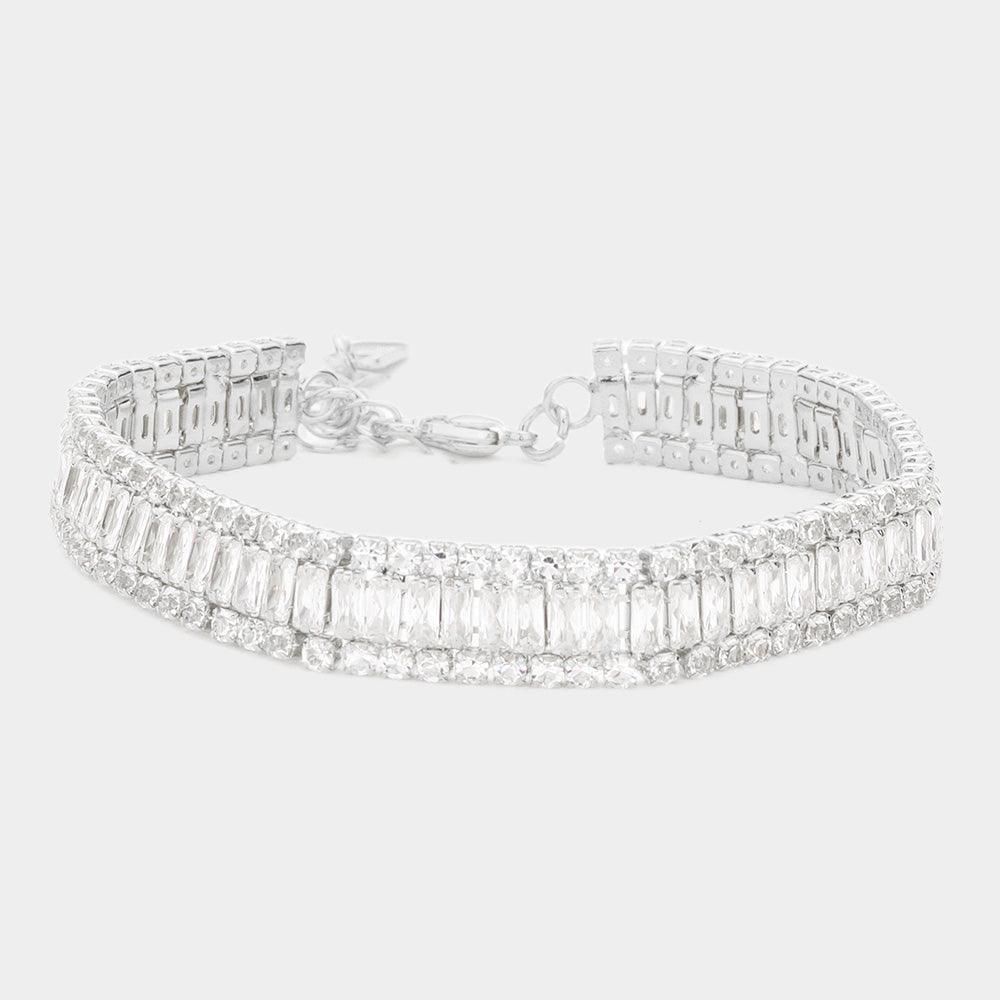 Silver Crystal Rhinestone Evening Bracelet - Jewelry Store by Erik Rayo