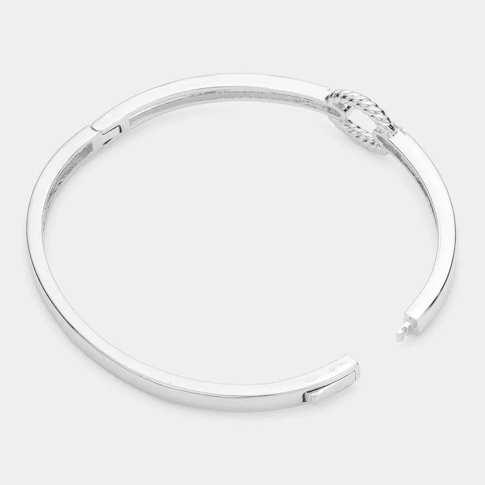 CZ Stone Paved Open Oval Hinged Evening Bracelet - Jewelry Store by Erik Rayo