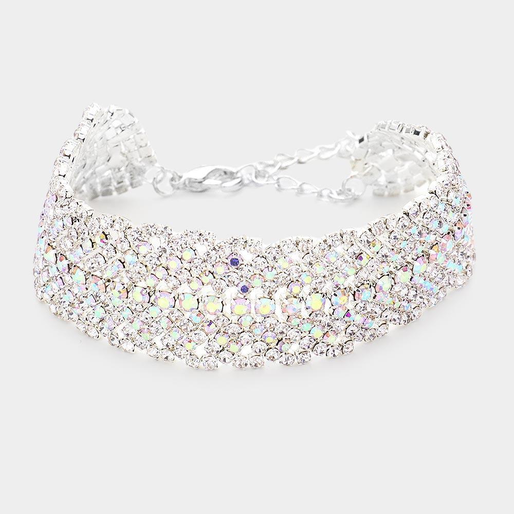 Silver Rhinestone Evening Bracelet - Jewelry Store by Erik Rayo