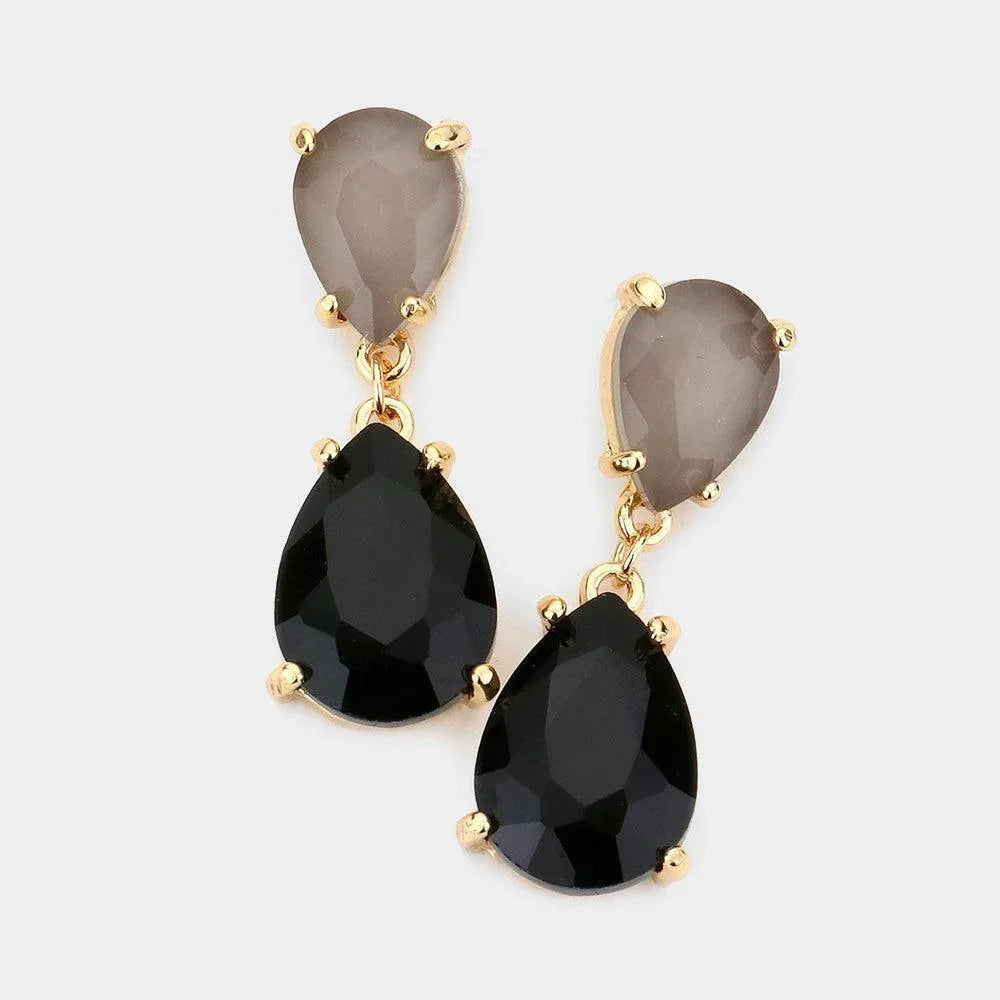 Double Teardrop Link Dangle Evening Earrings - Jewelry Store by Erik Rayo