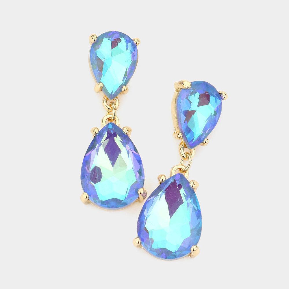 Double Teardrop Link Dangle Evening Earrings - Jewelry Store by Erik Rayo