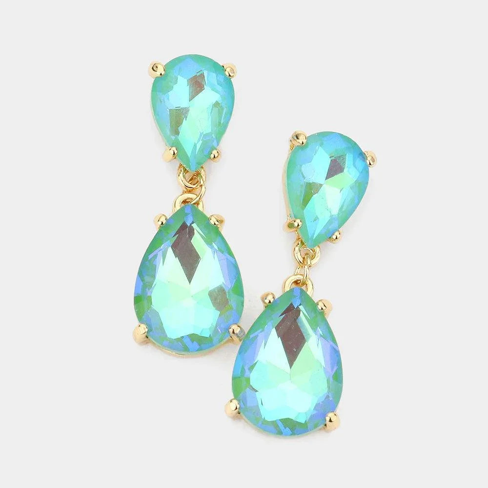 Double Teardrop Link Dangle Evening Earrings - Jewelry Store by Erik Rayo