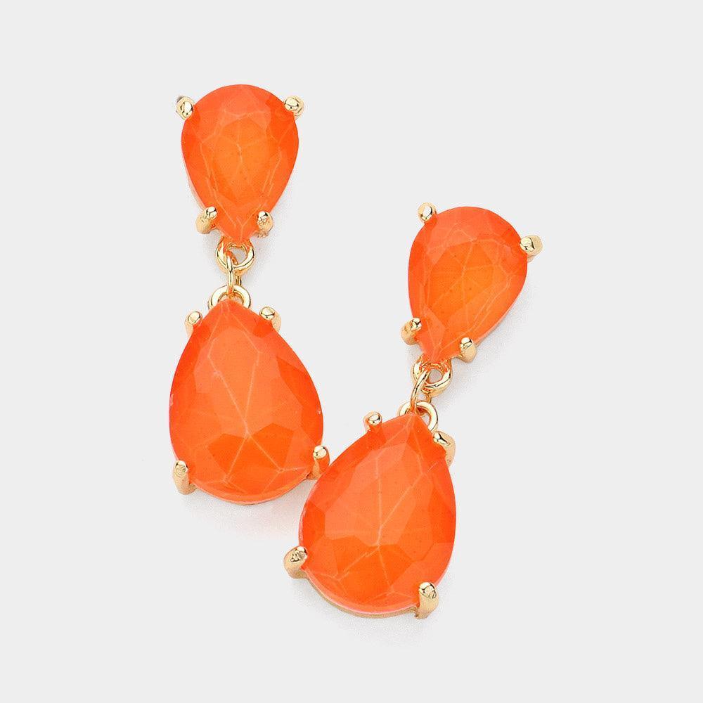 Double Teardrop Link Dangle Evening Earrings - Jewelry Store by Erik Rayo