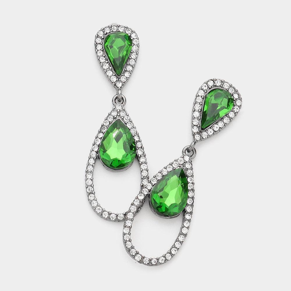 Double Teardrop Link Dangle Evening Earrings - Jewelry Store by Erik Rayo